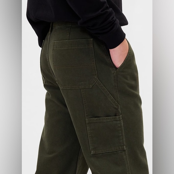 GAP Canvas '90s Loose Carpenter Pants 32x32 in Black Moss Green NWT! - Picture 5 of 11